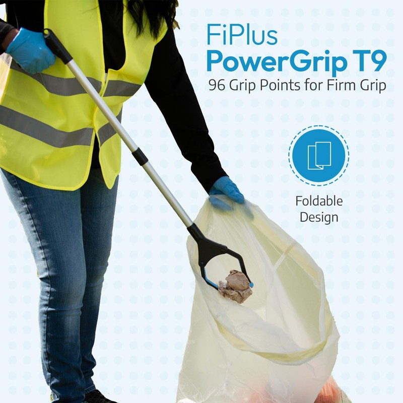 FitPlus PowerGrip T9, Grabber Reacher Tool, Wide Jaw, Foldable, Steel