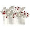 EVER FAITH Austrian Crystal Cream Simulated Pearl Flower Leaf Vine