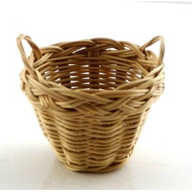 Melody Jane Dollhouse 2 Handle Wicker Basket Washing Storage Basket Miniature 1:12 Accessories