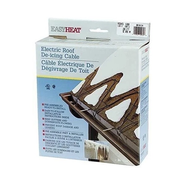 Easy Heat 20' 120V 5W Roof Shingle Down Spout Gutter
