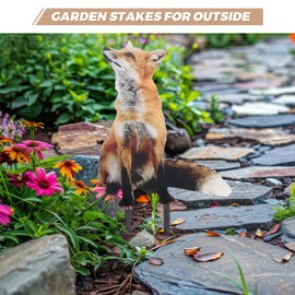 POPETPOP Acrylic Fox Garden Stakes : Fox Lawn Ornaments Garden Sign with Stake for Yard Flower Pots, Easy Installation, 11.79x7.47x0.12in