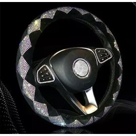 BLVD Car Bling Rhinestone Steering Wheel Cover for Women Colorful Crystal Universa...