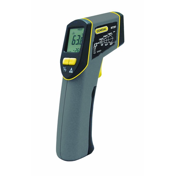 General Tools Non-Contact Digital Laser Temperature Gun, Thermal Detector, -4 to 608 degrees F (-20 to 320 degrees C) - For Cooking/BBQ/Food/Fridge/Pizza Oven/Engine