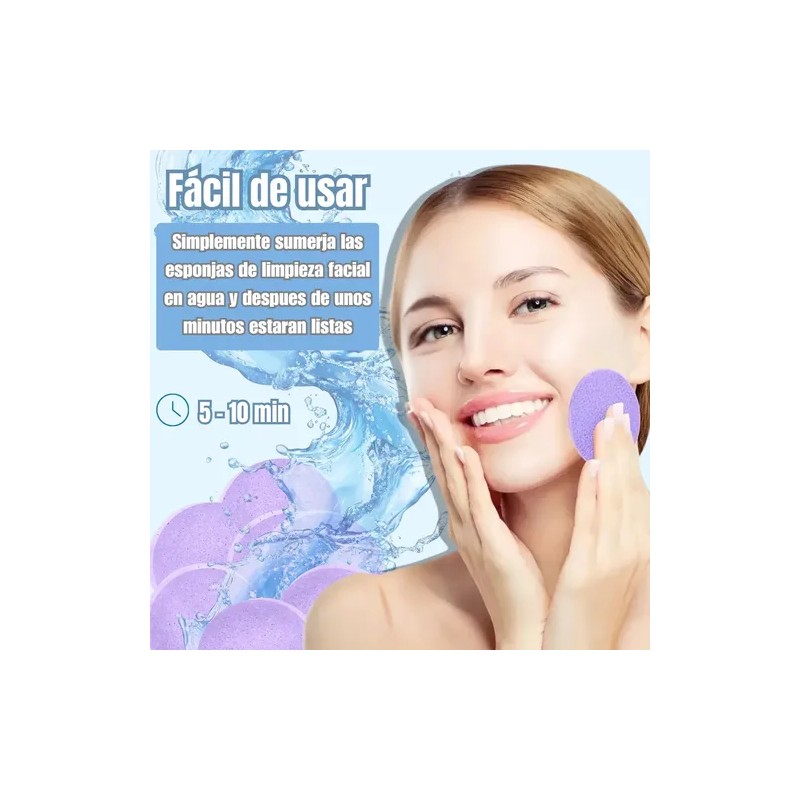 Pack 12 Esponjas Faciales de Celulosa Suave Comprimida Amarillas