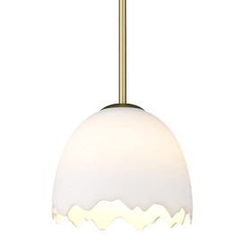 Brinkley Small Pendant Brushed Champagne Bronze with Porcelain Shade- Pendant Lights, Ceiling Light, Ceiling Light Fixture, Pendant Lights Kitchen Island, Dining Room Light Fixture