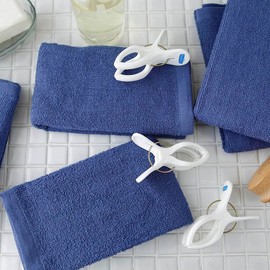 GamachaTowel Face Towels, 22 Colors, Indigo, Set of 10, Easy to Use for Kitchen and Bathroom, Thin Towel, 100% Cotton, Skin-friendly, Absorbent, Quick Drying, Regular Size