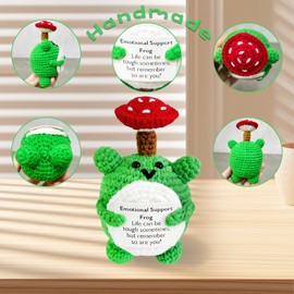 KivTovMo Cute Crochet Frogs Set ，Crochet Frog, Emotional Support Gift，Desk Décor,Home Décor，Event Decoration，Back to School Gift，Gift for Friends，Gift for Classmate，Cheer up Gift，Crochet Creation