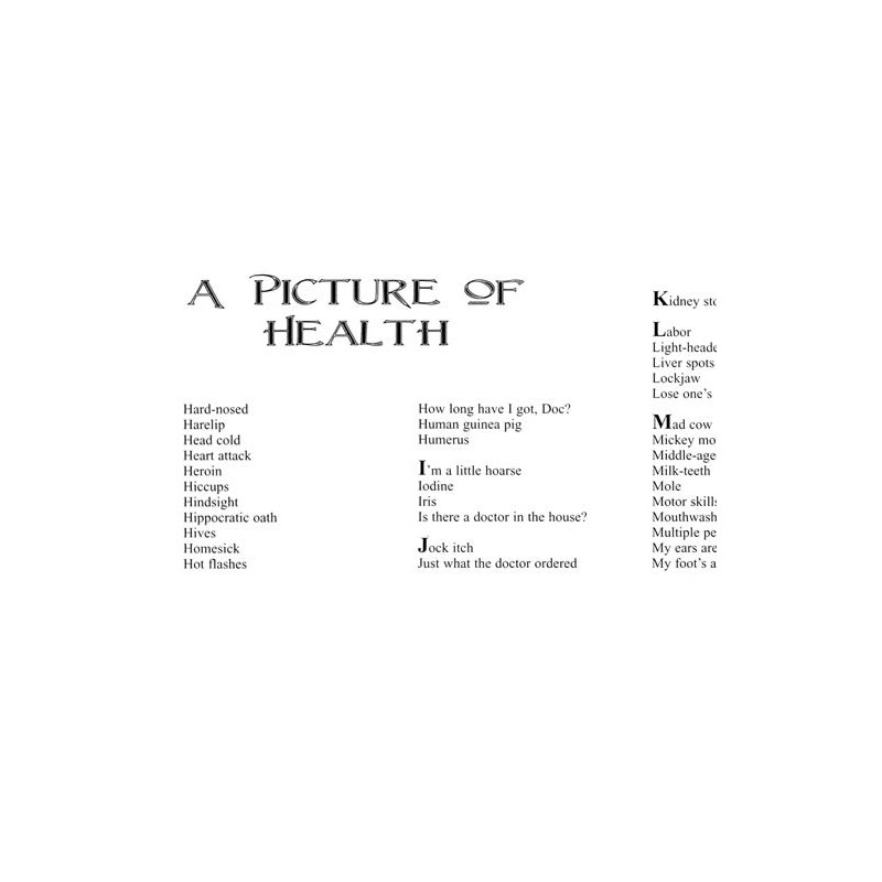T. E. Breitenbach Signed A Picture of Health Poster 28x22