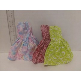 Handmade Doll Clothes Handmade - fits  13.5" My First play doll- Lot 0f 3-Dresses,-  K17