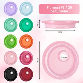 10 Pcs Acrylic Lids for 16 oz/20 oz Glass Cups，Reusable Plastic Replacement Bamboo Lids for Coffee Mugs Beer Can Glasses(Colorful)