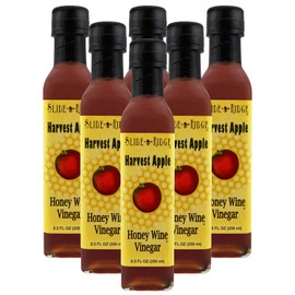 Slide Ridge Harvest Apple Honey Wine Vinegar 8.5 fl oz - Create enticing marinades, glazes, and dressings! 6 Pack