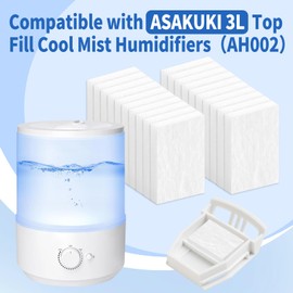 Gazeer 50 Pack Humidifier Aroma Pad, Humidifier Replacement Filters Compatible with ASAKUKI 3L Top Fill Cool Mist Humidifiers for Bedroom Large Room, Diffuse Fragrances
