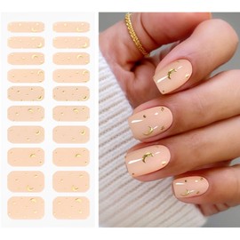 JMEOWIO Gel Nail Stickers Moon Star Semi Cured Gel Nail Strips Wraps UV/LED Nails Art Design Decoration Accessories