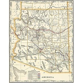 Arizona - 1901 - Railroad Map Poster
