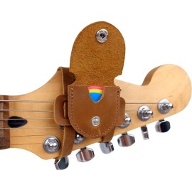 VanDaniel Guitar Pick Holder – Never Lose a Pick Again – Real Leather Holder for Headstock