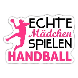 Spreadshirt Handballer Real Girls Playing Handball Sticker, Max. 10 x 10 cm, 10 x 10 cm, Matt White