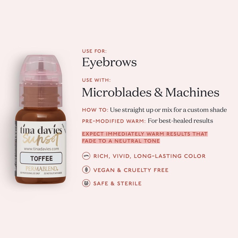 Tina Davies Professional Toffee Pigment - Permanent Eyebrow Makeup -