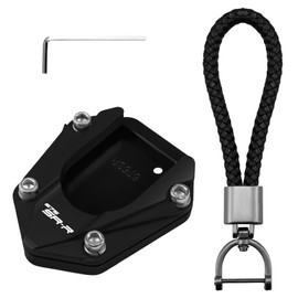 XIDAODIT For CFMOTO 675SR 675SRR 675 SR 675SR-R 2024 2025 Kickstand Base Plate Motorcycle Stand Pad and Keychain Set (Black)