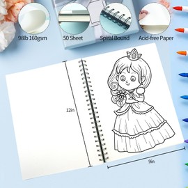 A4 Sketch Book, Spiral Bound Sketchbook Hardcover, 160GSM Thick Paper Acid Free Art Sketchbook Sketch Pad Art Drawing Paper for Drawing Mixed Media, 50 Sheets / 100 Pages (22.9 X 30.5CM)