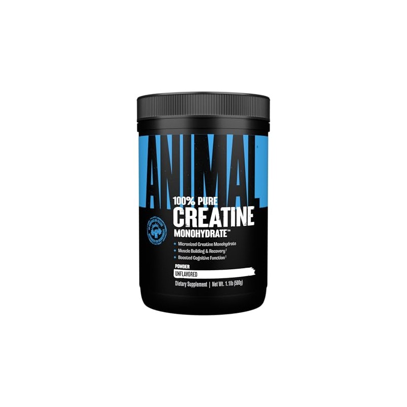 Animal Micronized Creatine, Monohydrate Powder, Unflavored, 1.1 lb (500 g)