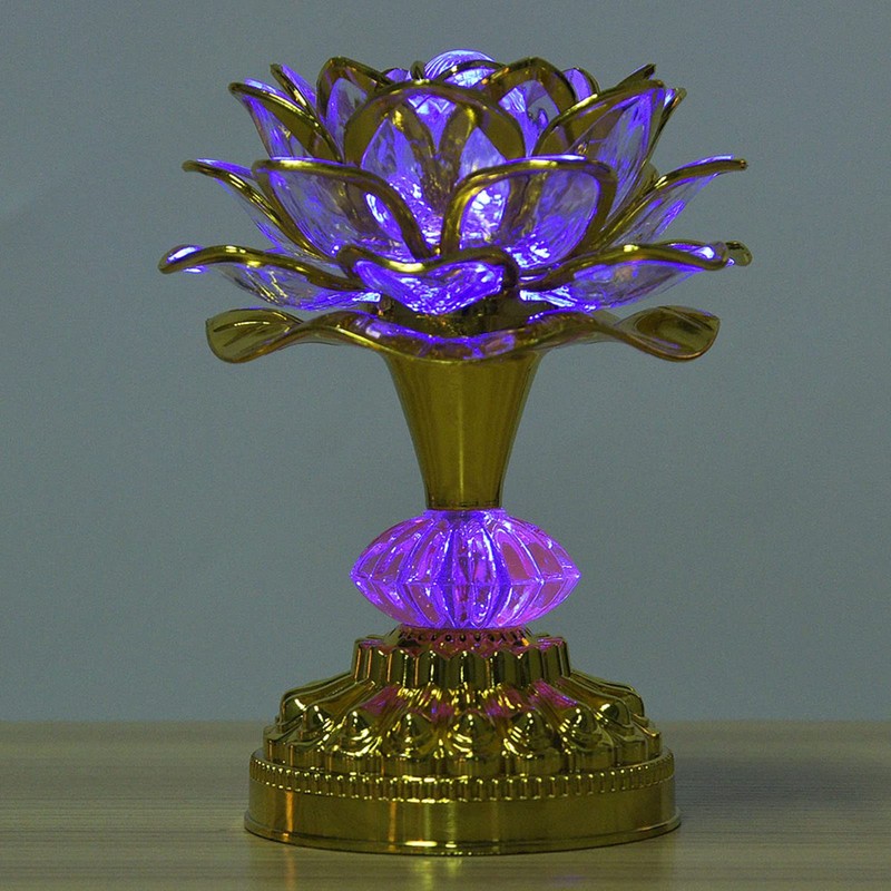 Dharma Set Buddhism Singing Buddha Lotus Lamp for Buddhist Music