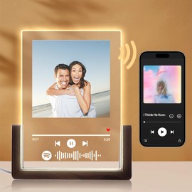 WALLFID NFC Enabled Spotify Plaque,Acrylic Custom Song Plaque,custom spotify plaque,spotify premium,Personalized Spotify Plaque with Custom Picture and Song for Him Her (Acrylic 5x7 inches)