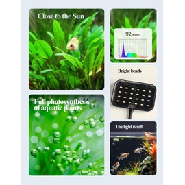 Boxtech Fish Tank Led Light, Small Aquarium Clip On Light, 8W White Led Clamp Light, 4.53 Inch USB Full Spectrum Planted Light for 3 to 6 Gallon Tanks