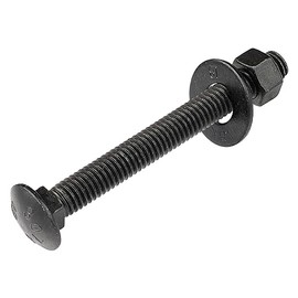 3/8" x 4" (25 Pack) Black Carriage Bolt Kit, Grade 307A, Ceramic Coated for Exterior Use, 2X Rust Resistance of Galvanized by Makers Bolt
