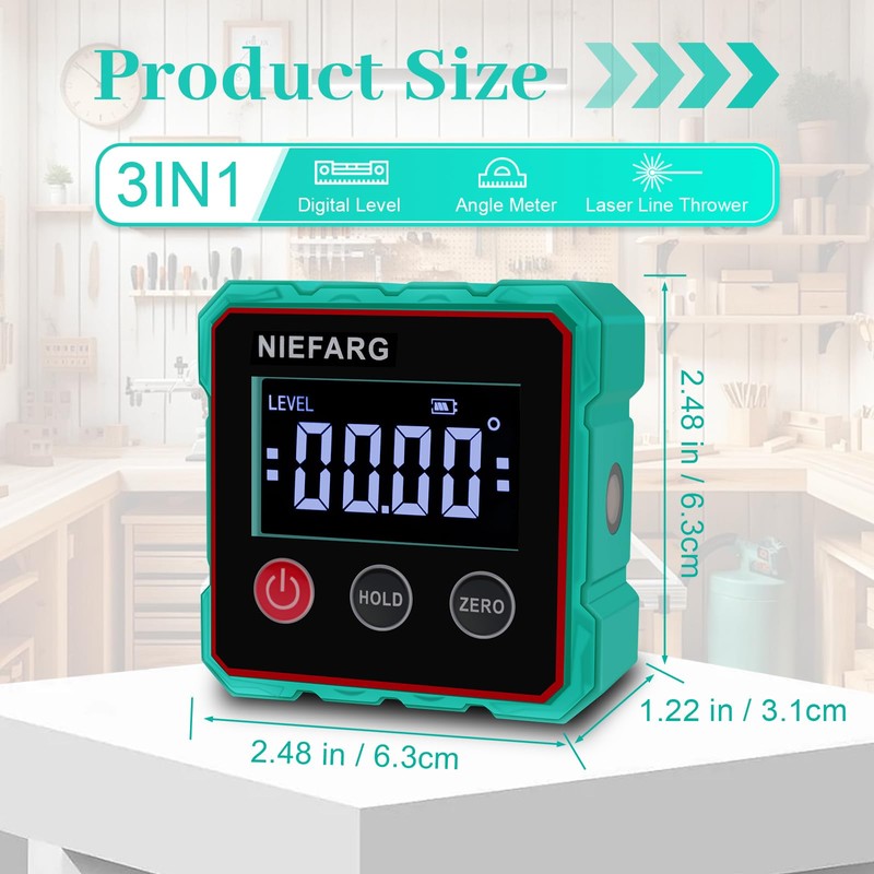 Digital Angle Finder with Laser, Table Saw Blade Angle Gauge,