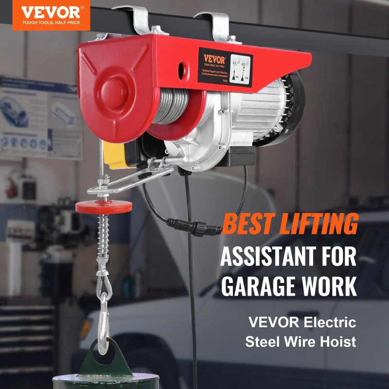 Electric Hoist Crane Winch 1760 Lbs 328 Ft Wireless Remote