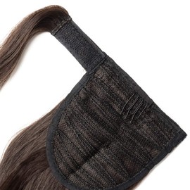 24" Long Curly Wrap around Ponytail Extensions Synthetic Clip in Ponytail Hair Extensions Hairpiece for Women Light Brown