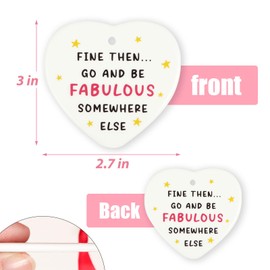 Funny Leaving Gifts for Colleagues Ceramic Heart Hanging Plaque Gifts Be Fabulous Somewere Else for Women Men Coworker Friends Nurse Teacher Family