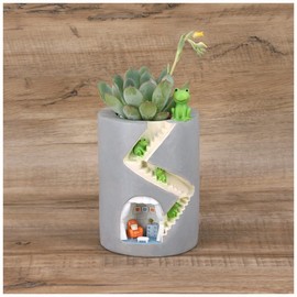 Segreto Creative Plants Pot Flower Pots Resin Planters Vase Home Decor for Succulents,Flower,Cactus,Gardening Decoration, Indoor, Frog