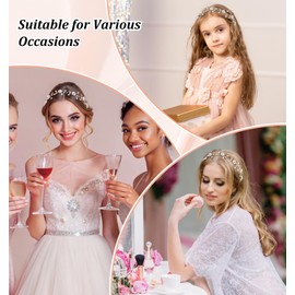 ValueBargain Girls' Communion Hair Wreath, Communion Hair Accessories, Flower Crown with Pearls and Rhinestones, Metal/ABS Combination, Elastic, Band Attachment for First Communion Celebrations and