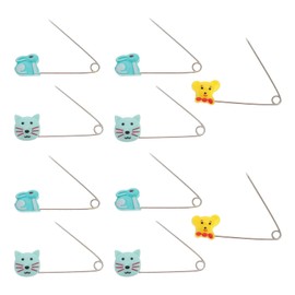 PATKAW Animal Pin Clasp 10pcs Diaper Pins, Safety Diapers Pins Safety Pin Stainless Steel Pin with Locking Closure, Random Color Brooch Pin