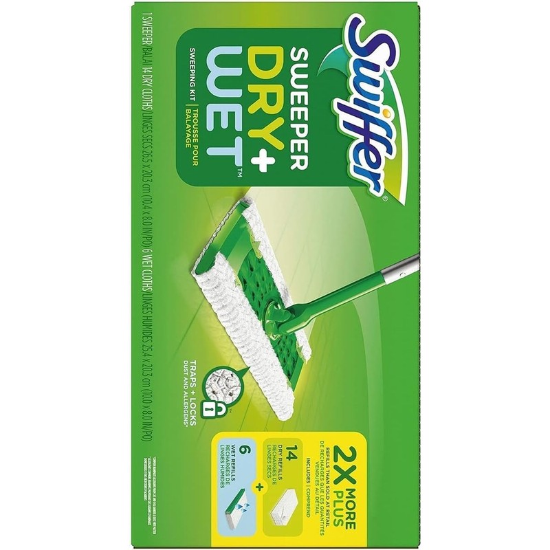 Swiffer Sweeper Dry + Wet sweeping Kit (1 Sweeper, 14