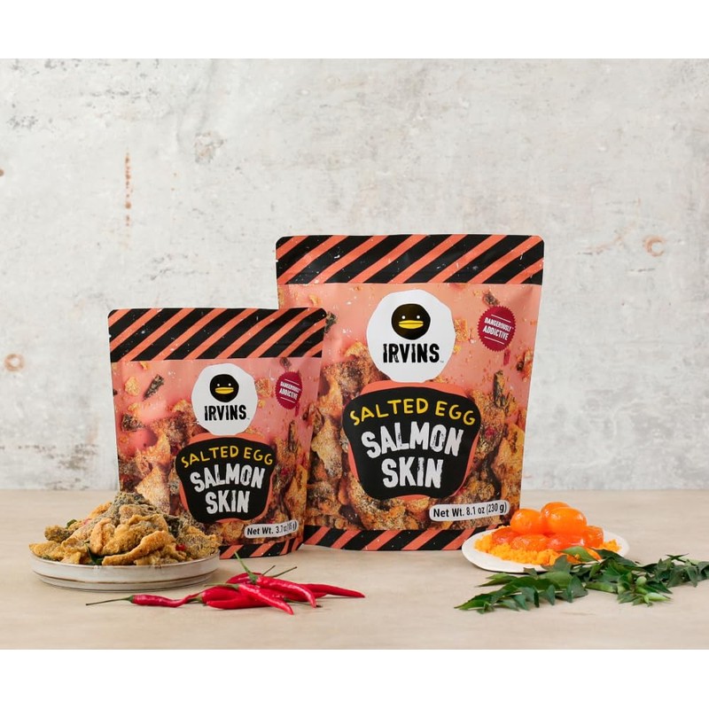 IRVINS Salted Egg Salmon Skin Chips Crisps | Premium Hand