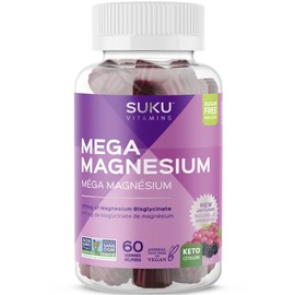 Suku Vitamins Mega Magnesium Gummies (Magnesium Bisglycinate 177mg), 60 Gummies, Mixed Berry