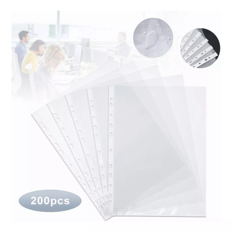 NAY Protectores De Hojas Para Carpeta Traslúcidos 200 Piezas