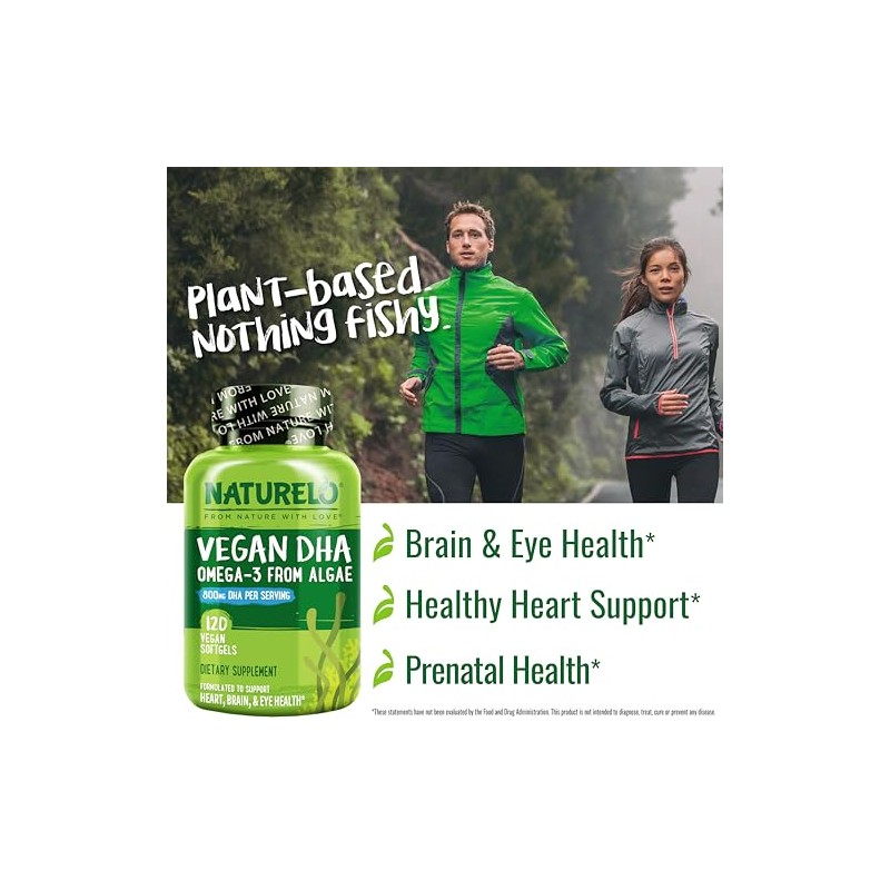 NATURELO Vegano DHA - Aceite Omega 3 de algas. 120
