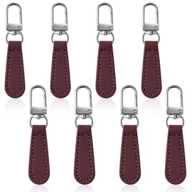 Deoward Zipper Pull Replacement Leather Handle Detachable Zipper Repair Tab for Luggage, Backpacks, Suitcases, Jackets, Purses, Handbags (8 PCS)