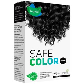 Vegetal Safe Hair Color - Soft Black 50gm - Certified Organic Chemical and Allergy Free Bio Natural Hair Color with No Ammonia Formula for Men and Women
