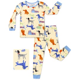 Bamboo Viscose Toddler Animal Pajamas Boys Girls Kids Baby 2pcs Long-Sleeve Pyjamas Set 3-4T Snug fit Sleepwear Pjs
