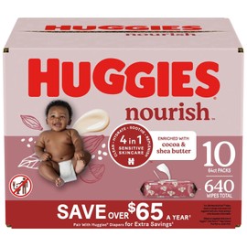 Huggies Nourish & Care Scented Baby Wipes, 10 Packs (640 ct.) Great Price