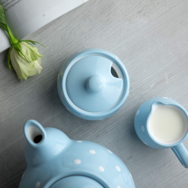 City to Cottage® Light Sky Blue and White Polka Dot