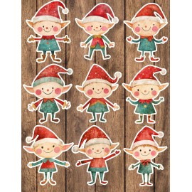 Handmade Christmas Elves Die Cut Stickers Set Scrapbooking Laptop Waterbottle