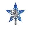 OULII Christmas Tree Topper, Glittering Star Tree Topper, Silvery Blue