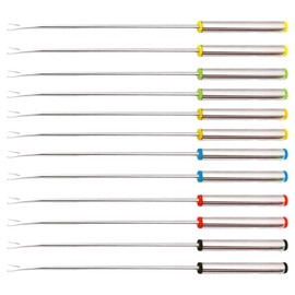 12 PCS Set Fondue Forks Stainless Steel Multi-Color Fruit Fork String Tools Dessert Outdoor Barbecue Roast Meat