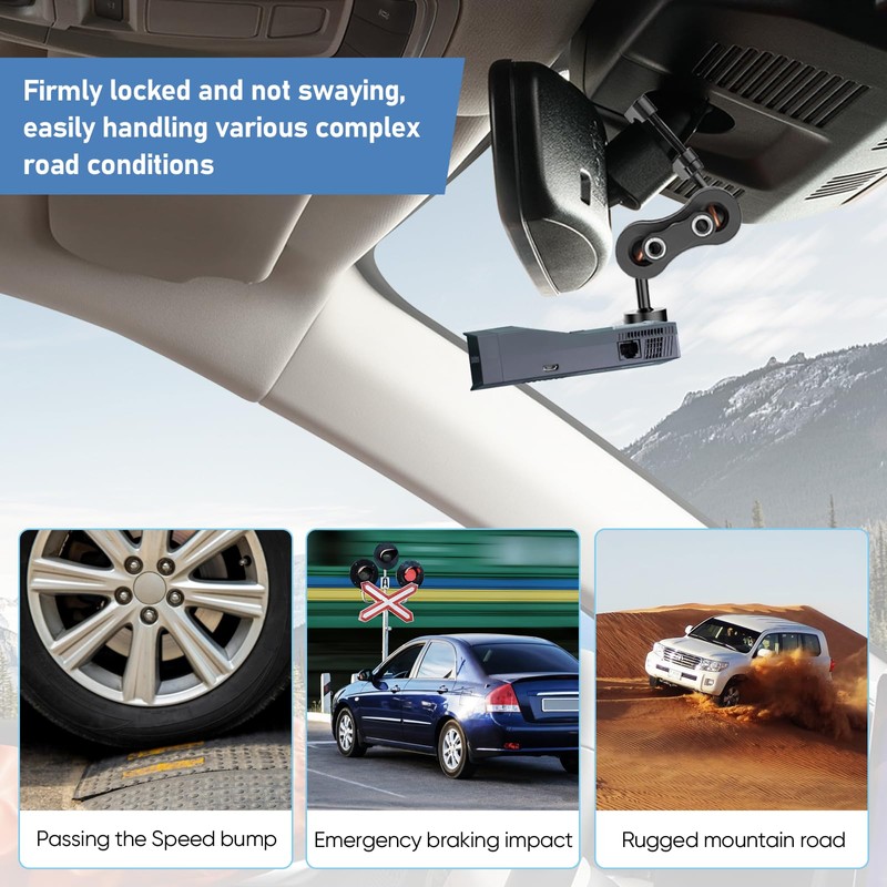 Radar Detector Mount Rearview Mirror Bracket,Aluminum Rearview Mirror Rod Mount