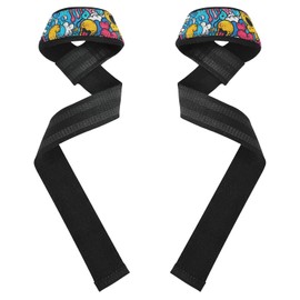 Correas de levantamiento de pesas con diseño de monstruo azul de dibujos animados, antideslizantes de 26 pulgadas, para levantamiento de pesas, culturismo, entrenamiento de fuerza, venda para muneca